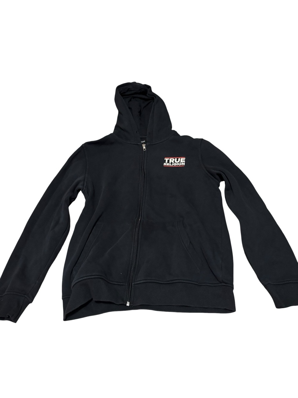 True Religion Kids Black Full-Zip Hooded Jacket with Logo